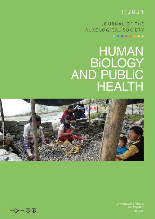 Cover of the Journal "Human Biology and Public Health" Volume 1.