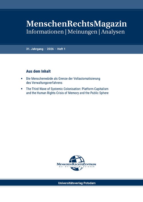 Cover of the journal "MenschenRechtsMagazin", Issue 1.